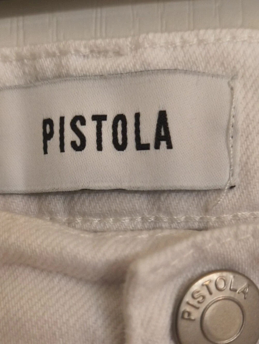 pistola White Cropped Distressed High-Rise Jeans